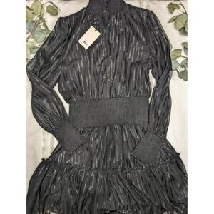 Elan Holiday Dress in Black Shimmer